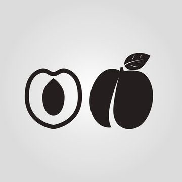 Peach icon, vector flat symbol