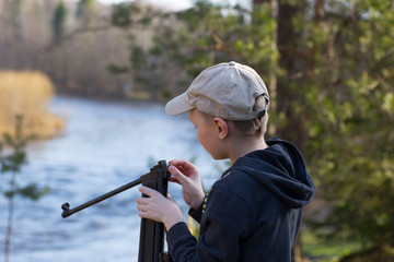 teenager with air gun