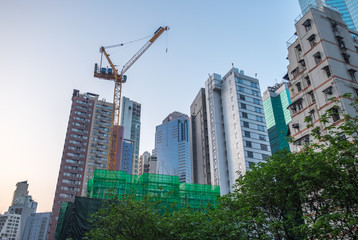 Fototapeta premium Office buildings under construction.