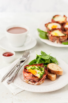 Bacon and Egg Cups with Spinach