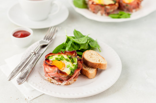 Bacon and Egg Cups with Spinach