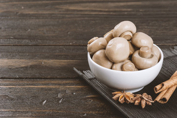 The champignon mushrooms