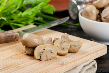 The champignon mushrooms