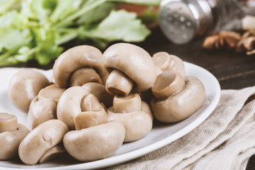 The champignon mushrooms