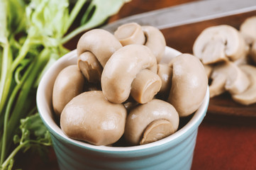 The champignon mushrooms