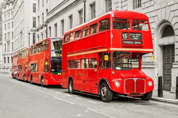 Peel and stick wall murals London red bus Red bus in London