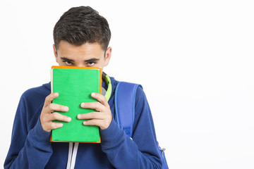 College student boy with good attitude