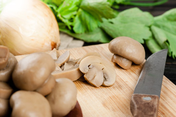 The champignon mushrooms