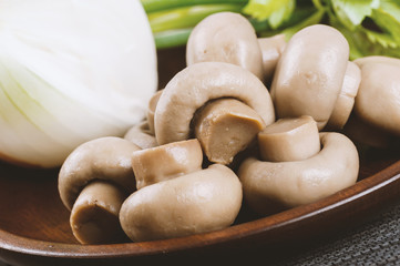 The champignon mushrooms