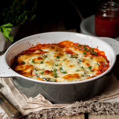 Baked Stuffed Conchiglioni with Tomato