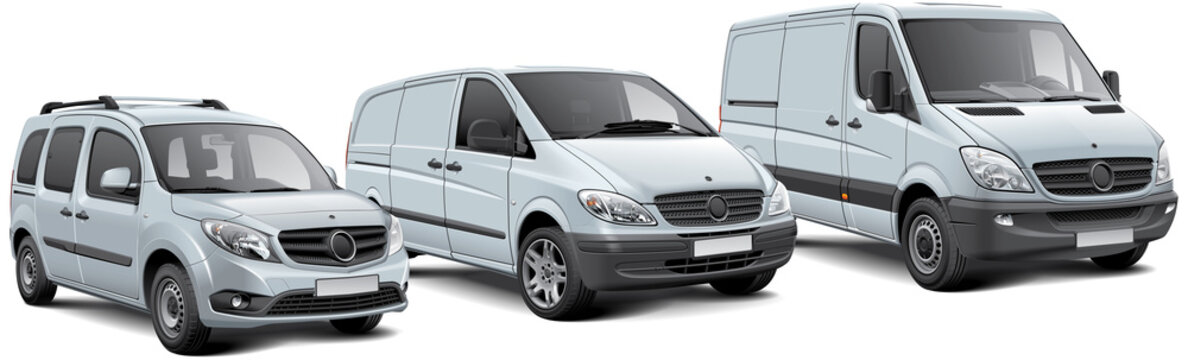 Three light commercial vehicles