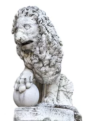 Papier Peint photo autocollant Monument historique Medici lion in Florence, cutout on white, front view