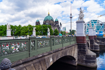 Bridge with Angel Statues (Schlossbrucke Bridge) in Berlin, Germany