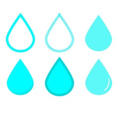 Water drop icons. Package of six icons.