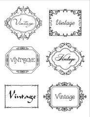 Set of vintage frame. Vector illustration