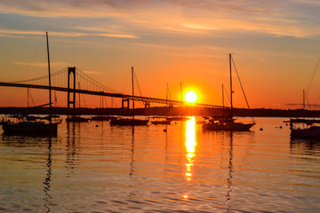 Sunset in Newport Rhode Island