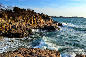 Fototapeta na wymiar Coastline in Rhode Island