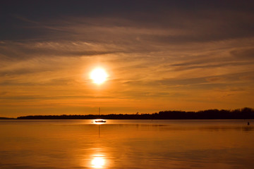 Naklejka premium Sunset in Bristol Rhode Island