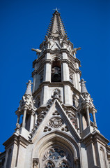 Fototapeta premium Roman catholic shrine. Cathedral was constructed throughout 13th to 15th centuries. Barcelona, Spain