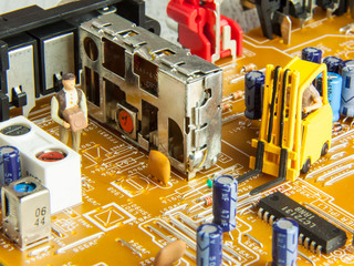 Circuit board with figurine