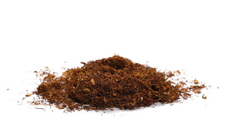 Pile of tobacco isolated on white background