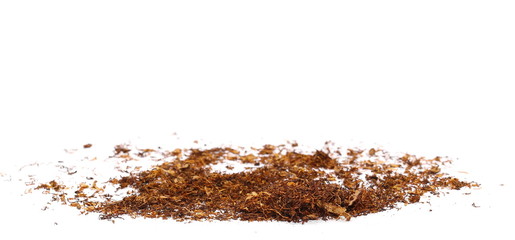 Pile of tobacco isolated on white background