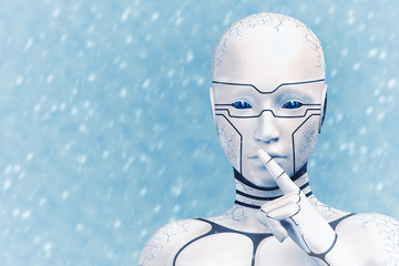 Portrait of a Cyborg Woman in the Cold