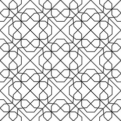 Naklejka premium Seamless background for your designs. Modern vector black and white ornament. Geometric abstract pattern