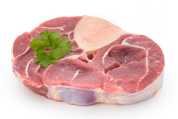 Veal steak isolated on the white background.