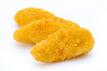 Nugget chiken on the white background.
