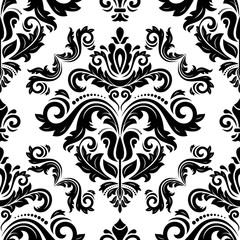 Classic seamless vector black and white pattern. Traditional orient ornament. Classic vintage background