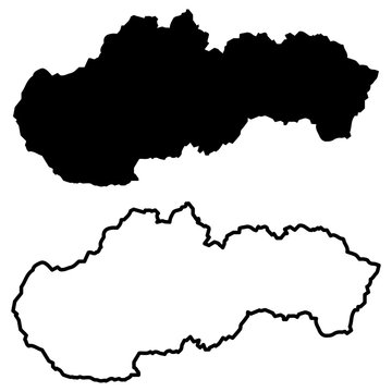 Slovakia Map Vector Illustration, Scribble Sketch Slovakia