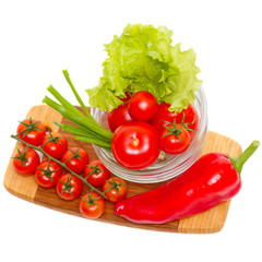 Fresh vegetables on white background