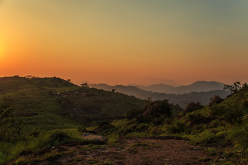 Beautiful sunset in the mountains.