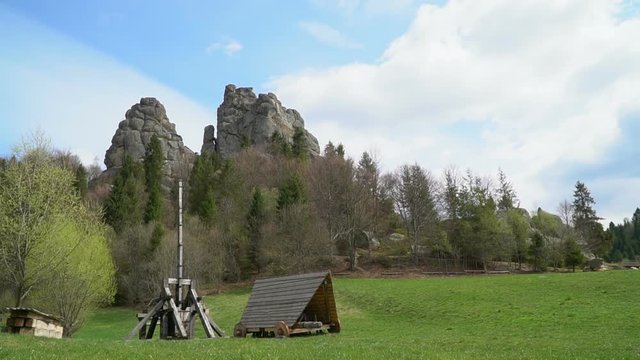 Timelapse of an old trebuchet