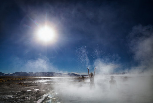Hot springs in the Andes near the border with Chile. Bolivia