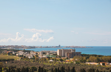 Panoramic view of gallipoli, a village near ionian sea, Apulia, Salento, Italy