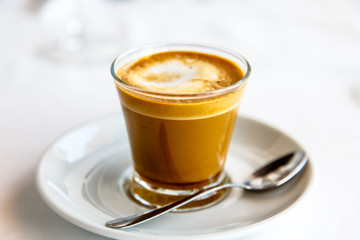 Cortado - Spanish coffee with milk in the Cup.