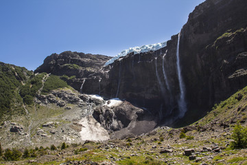 Hiking close to the glacier. Adventure in San Carlos de Barilochein close to Río Negro, Argentina....