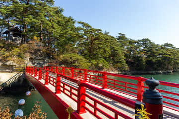 Japanese Matsushima and red bridge