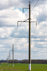 Fototapeta na wymiar Landscape with power line