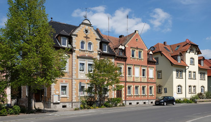 Fototapeta na wymiar Bürgerhäuser in Neustadt an der Aisch