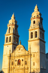 Fototapeta na wymiar Campeche Cathedral Golden Hour