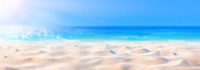 Foto auf Leinwand Strandhintergrund - schöner Sand und Meer und Sonnenlicht © Romolo Tavani