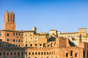 Fototapeta na wymiar Rome, Italy - Trajan Forum (Foro Traiano)