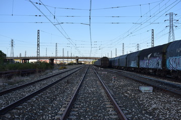 Fototapeta na wymiar Vías de trenes.