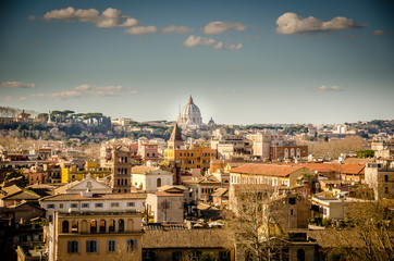 Fototapeta na wymiar View at the St Peter over Rome