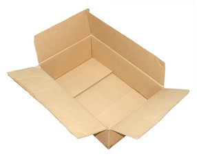 Carton box open and used