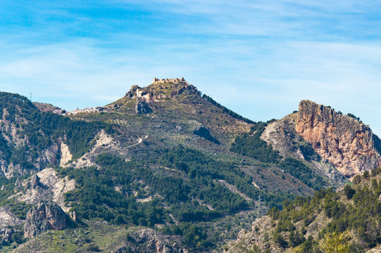 Idyllic view of a mountain village during springtime, captured in Andalusia, Spain