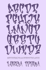 Graffiti alphabet- Hand written - Vector font